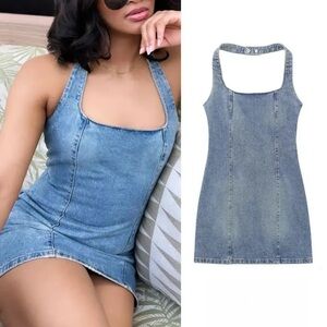 Zara Blue Denim Dress